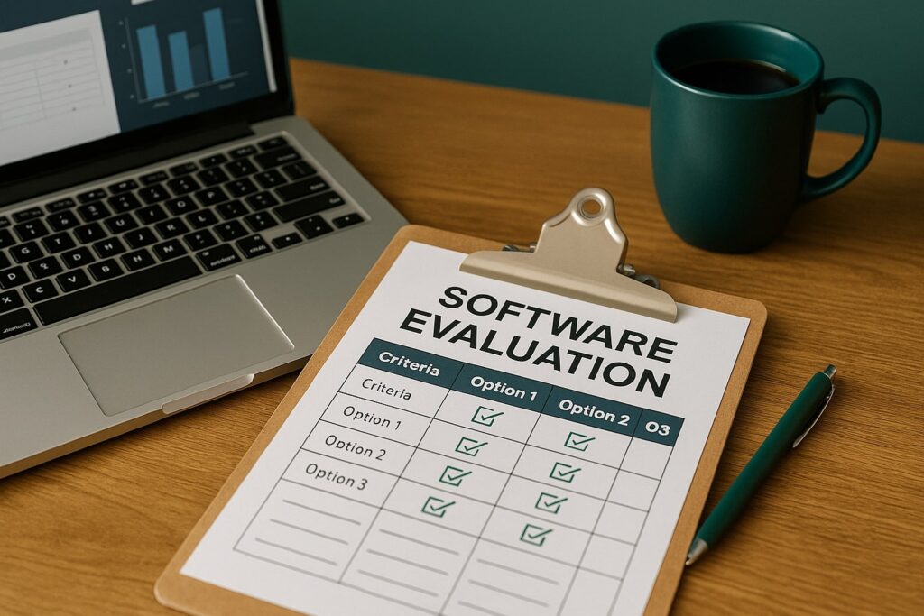 A software evaluation template that helps you compare tools objectively and choose the right system with confidence