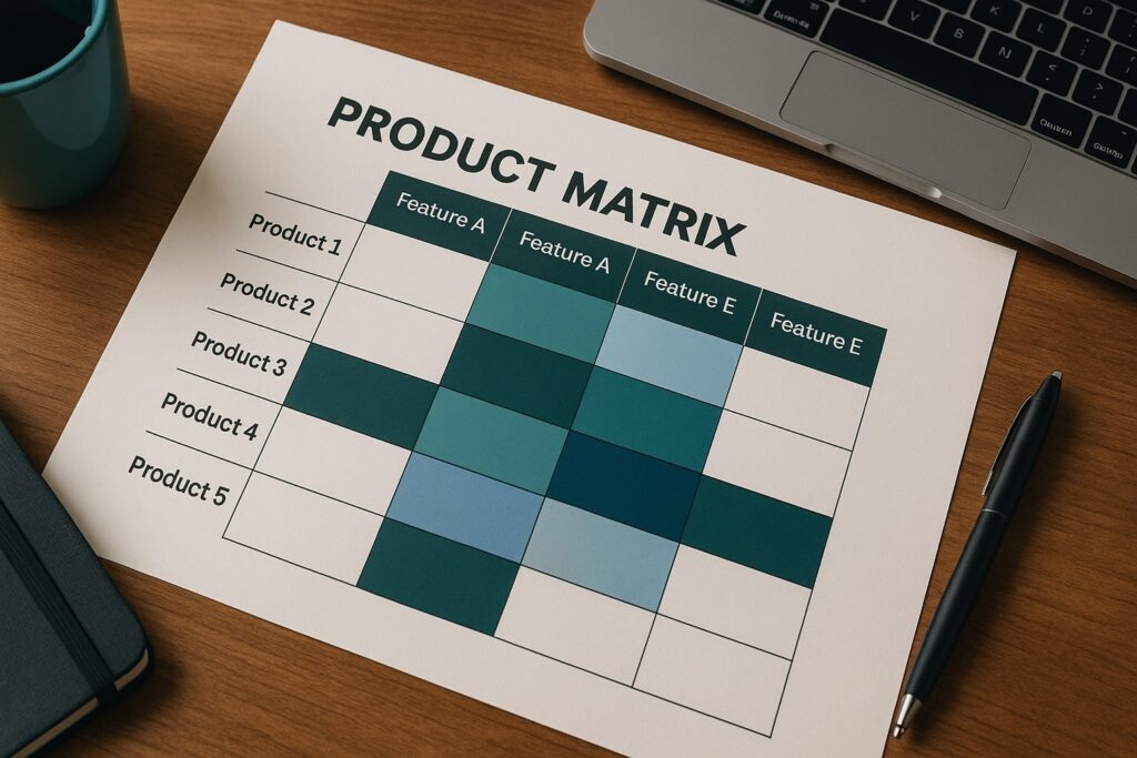 product matrix template, product matrix