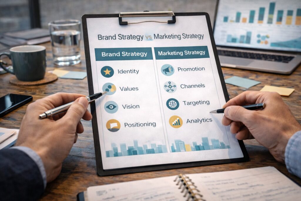 Brand strategy vs marketing strategy: understanding their distinct roles in sustainable growth